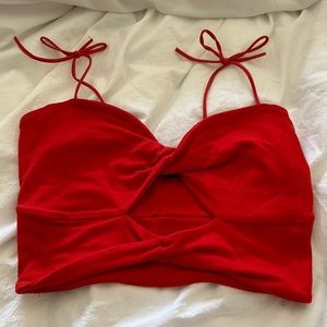 UO twist front red crop top